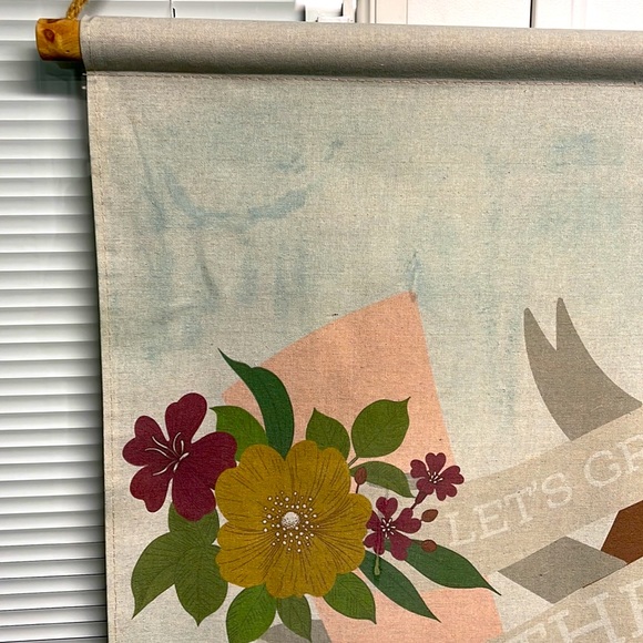 BNWT Habitat Hanging Linen Tapestry Sardella “Let’s Grow Together” Wall Hanging - Picture 5 of 8